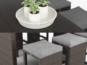 outdoor bar set Model 3D