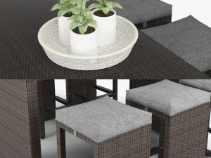 outdoor bar set 3D Model