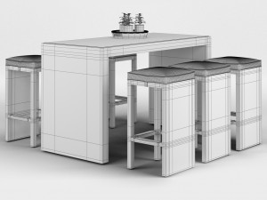 outdoor bar set Model 3D