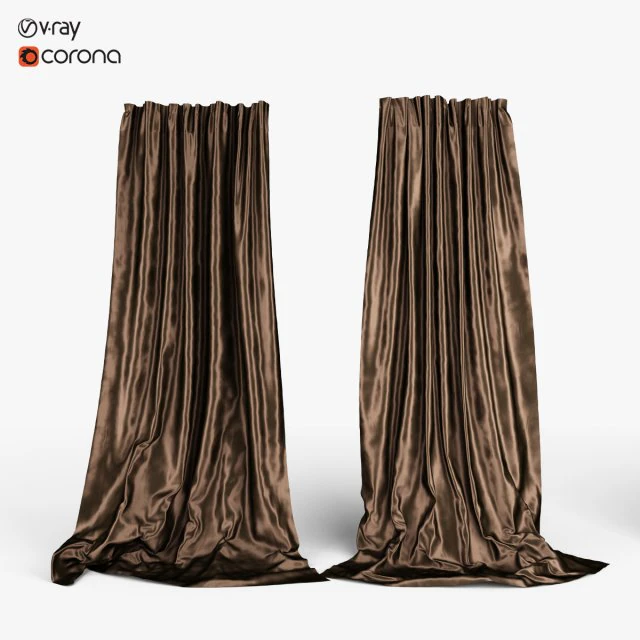 silk curtains 3D Model .c4d .max .obj .3ds .fbx .stl .blend 