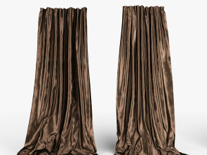 silk curtains Model 3D