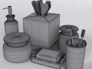 restoration hardware flatiron union stoneware bath accessories 3D 模型