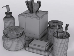 restoration hardware flatiron union stoneware bath accessories 3D Model