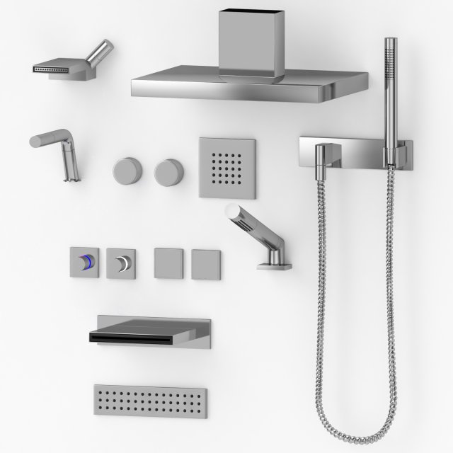 dornbracht rain collection 3D Model .c4d .max .obj .3ds .fbx .stl .blend 