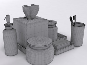 restoration hardware flatiron union stoneware bath accessories Model 3D