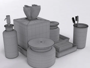 restoration hardware flatiron union stoneware bath accessories 3D Model