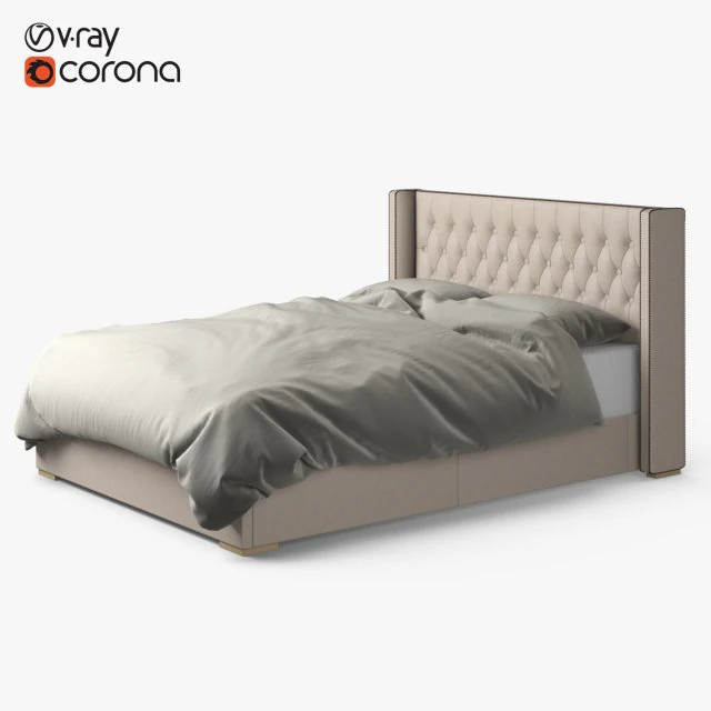 restoration hardware adler shelter diamond bed 3D Model .c4d .max .obj .3ds .fbx .stl .blend