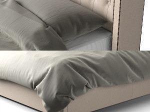 restoration hardware adler shelter diamond bed 3Dモデル