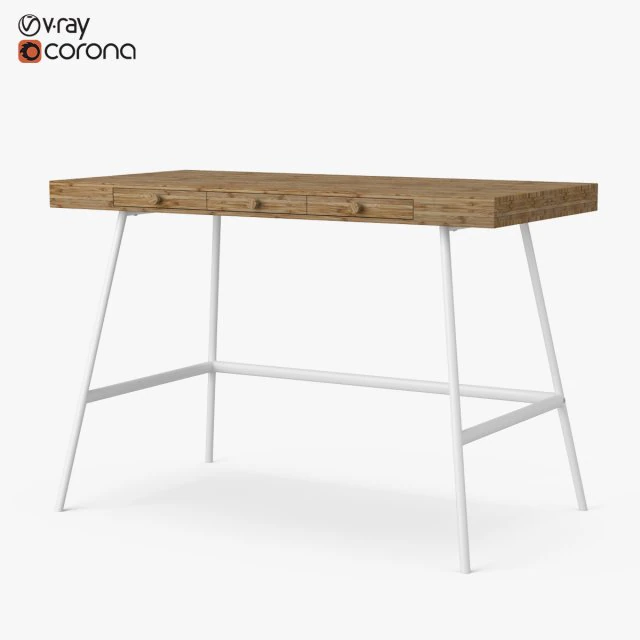 ikea lillasen desk 3D Model .c4d .max .obj .3ds .fbx .stl .blend 