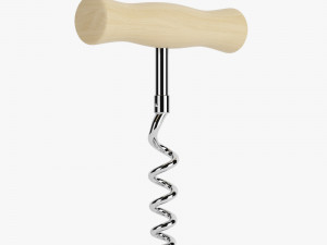 wooden corkscrew 3D Model