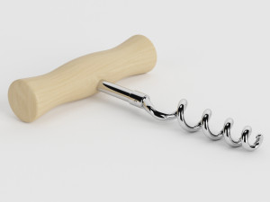 wooden corkscrew 3D Model