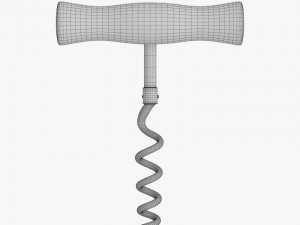 wooden corkscrew 3D Model