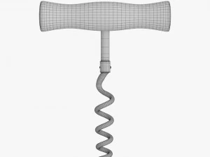wooden corkscrew 3D Model