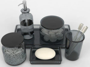 restoration hardware pharmacy smoke glass bath accessories 3D Model