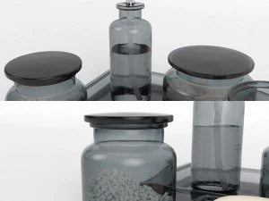 restoration hardware pharmacy smoke glass bath accessories 3D Model