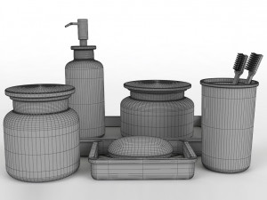 restoration hardware pharmacy smoke glass bath accessories Modelo 3D