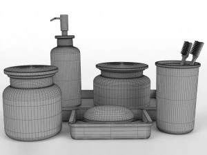 restoration hardware pharmacy smoke glass bath accessories 3D Model