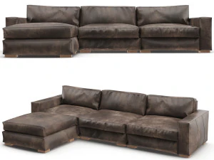 restoration hardware maxwell modular leather sofa 3D Model