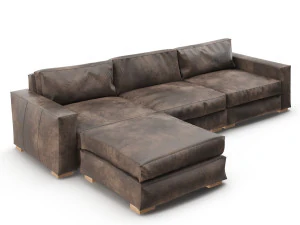 restoration hardware maxwell modular leather sofa 3D Model