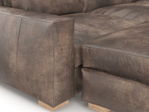 restoration hardware maxwell modular leather sofa 3D 模型