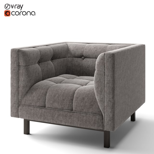 restoration hardware madison chair 3D 模型 .c4d .max .obj .3ds .fbx .stl .blend 