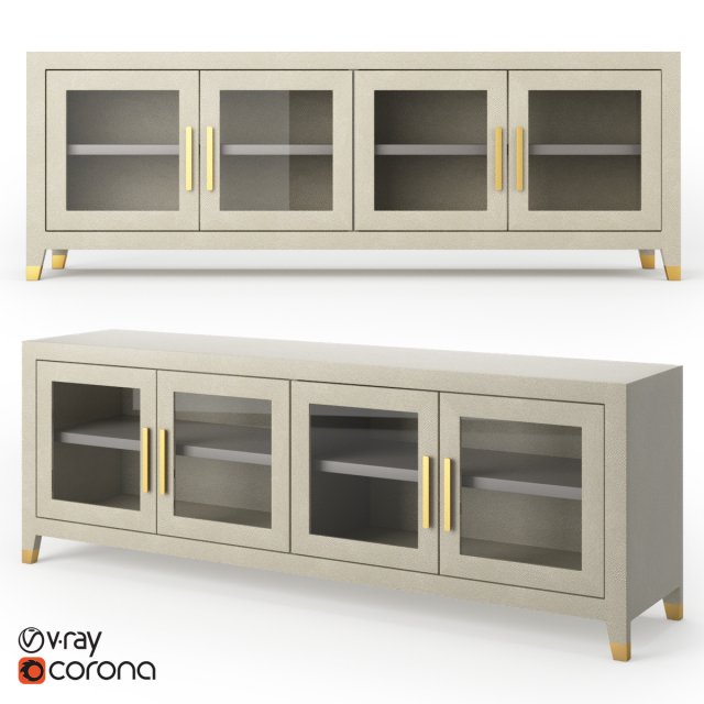 restoration hardware media console 3D Model .c4d .max .obj .3ds .fbx .stl .blend 