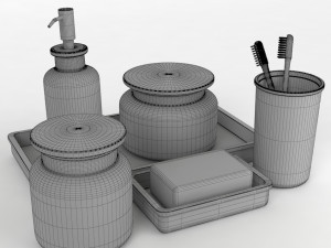 restoration hardware pharmacy amber glass bath accessories Modello 3D