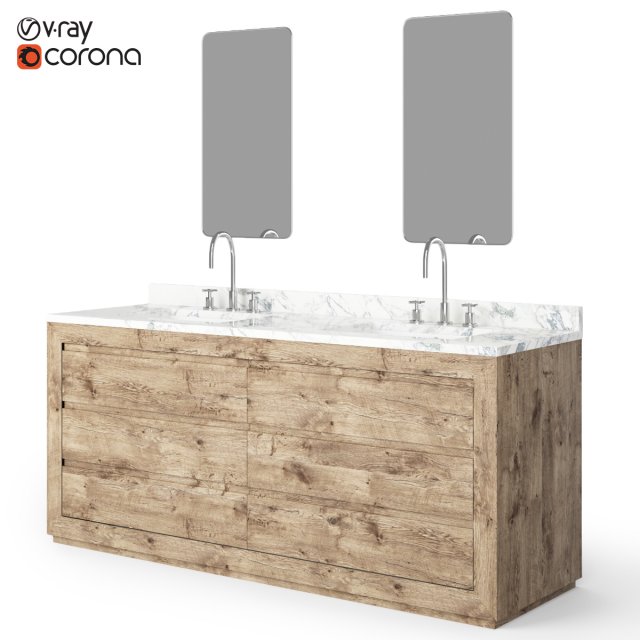 restoration hardware reclaimed wash-bowl Modèle 3D .c4d .max .obj .3ds .fbx .stl .blend 