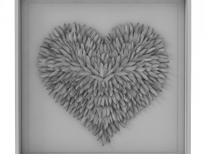 restoration hardware feathered heart art 3D मॉडल