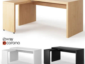 escritorio malm ikea con panel extraíble Modelo 3D