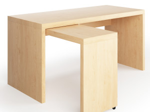 ikea malm desk with pull-out panel Modelo 3D