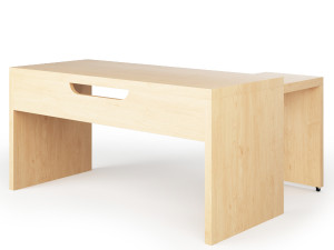 ikea malm desk with pull-out panel Modelo 3D
