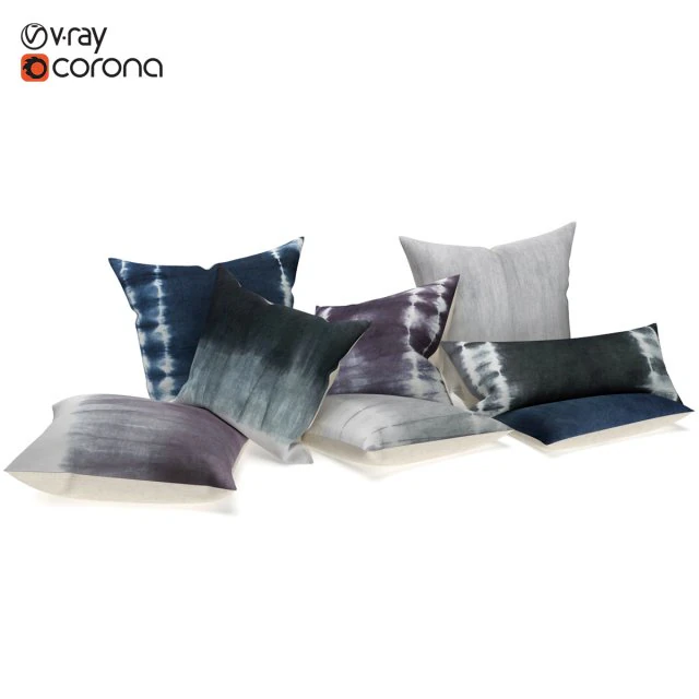 restoration hardware hand-dyed shibori velvet pillows 3D Model .c4d .max .obj .3ds .fbx .stl .blend 