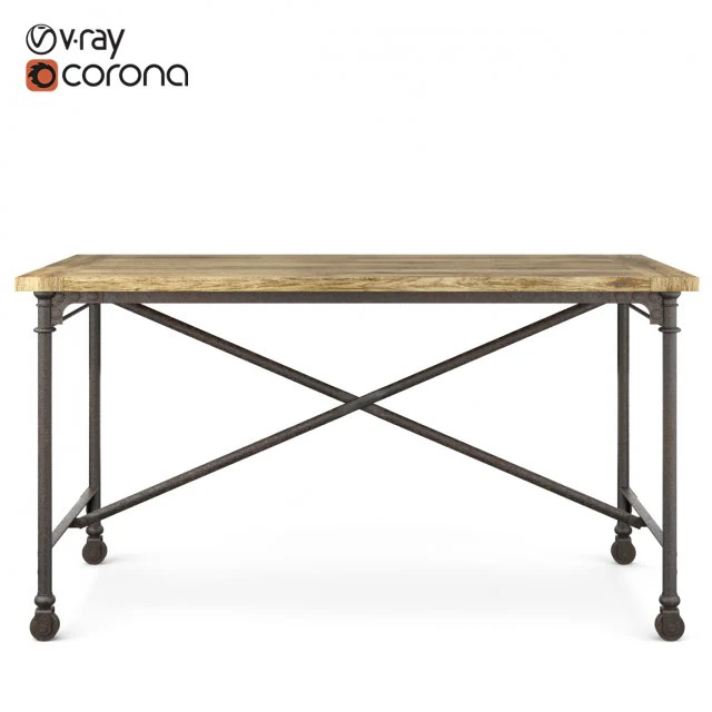 restoration hardware flatiron desk 3D Model .c4d .max .obj .3ds .fbx .stl .blend