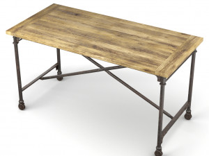 restoration hardware flatiron desk 3D Model