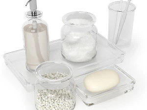 mat&eacute;riel de restauration pharmacie accessoires de bain en verre transparent Modèle 3D