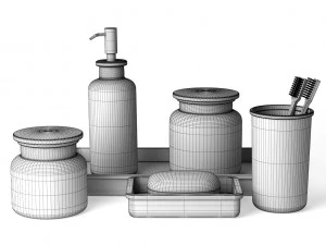 mat&eacute;riel de restauration pharmacie accessoires de bain en verre transparent Modèle 3D