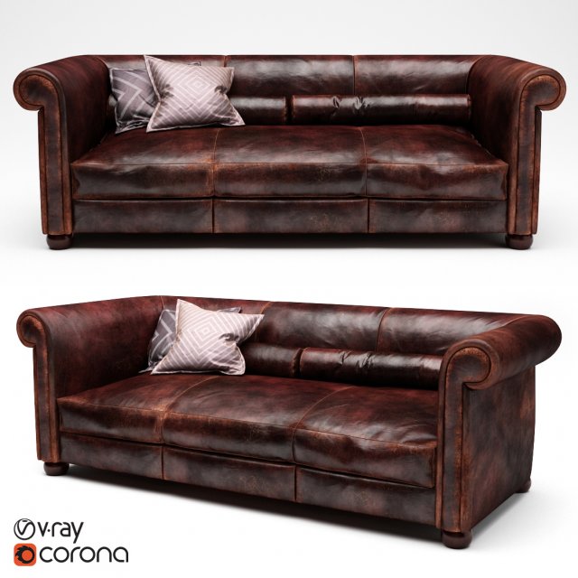 baxter alfred sofa 3D Model .c4d .max .obj .3ds .fbx .stl .blend 
