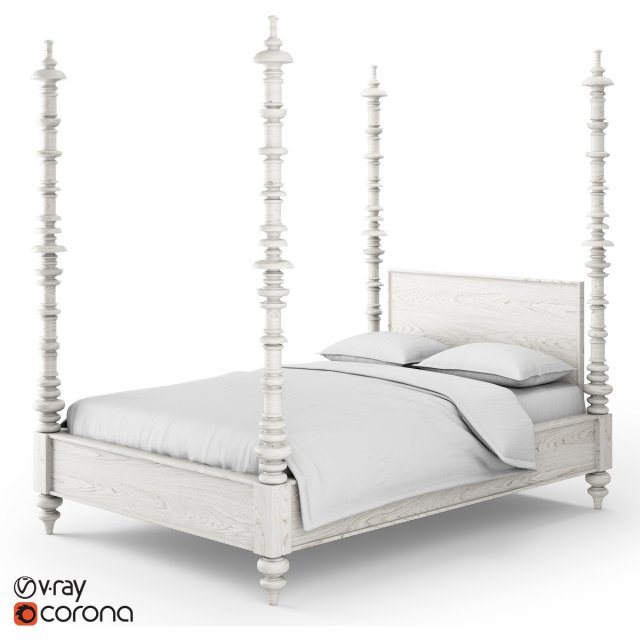 restoration hardware zoe bed 3D 模型 .c4d .max .obj .3ds .fbx .stl .blend 