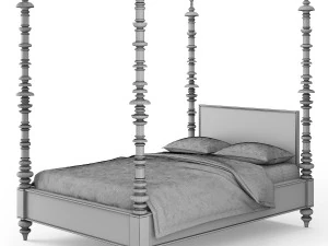 restoration hardware zoe bed 3D Model