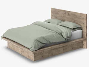 restoration hardware reclaimed russian oak platform bed 3D-Modell