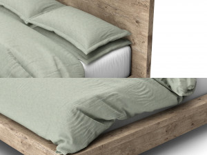 restoration hardware reclaimed russian oak platform bed 3D 모델