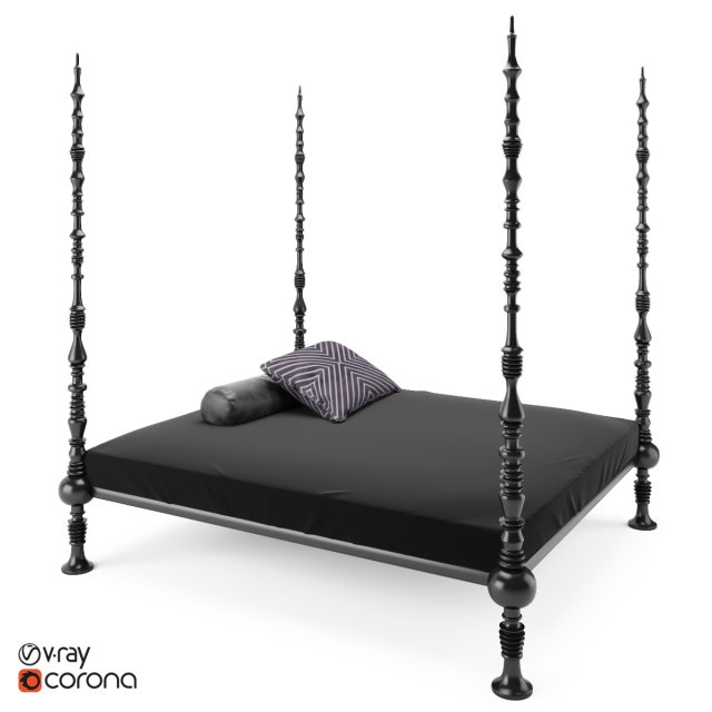 ceccotti collezioni mamma li turchi bed Model 3D .c4d .max .obj .3ds .fbx .stl .blend 
