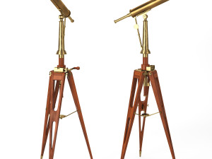 restoration hardware brass telescope 3D Model