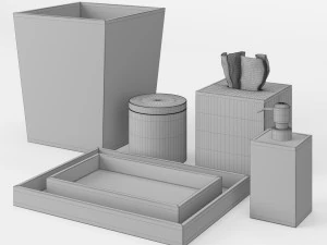 restoration hardware regency bath accessories silver 3D Model