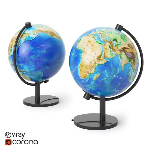 earth globe 3D 模型 .c4d .max .obj .3ds .fbx .stl .blend 