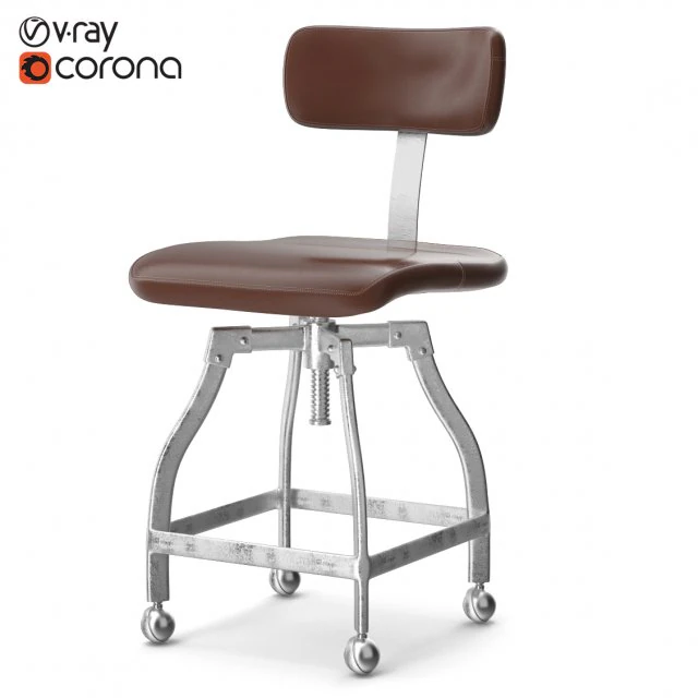 restoration hardware draftsmans desk chair 3D Model .c4d .max .obj .3ds .fbx .stl .blend 