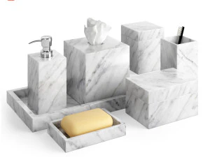 restauro ferramenta accessori bagno in marmo di carrara Modello 3D