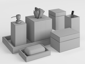 restoration hardware carrara marble bath accessories 3D Model