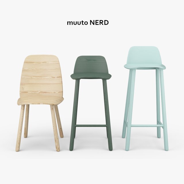 muuto nerd chairs 3D मॉडल .c4d .max .obj .3ds .fbx .stl .blend 